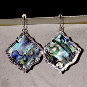 Kendra Scott Silver Kirsten Drop Earrings in Abalone Shell